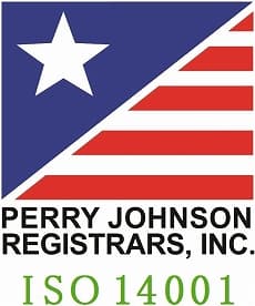 ISO 14001 certification logo (Perry Johnson Registrars)